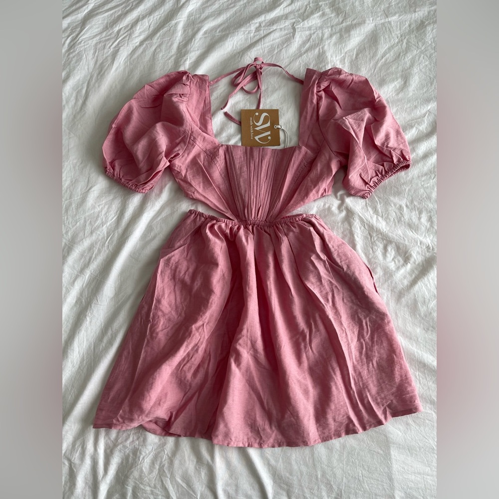 'Runaway The Label' Pink Corset Cut-out Mini Dress